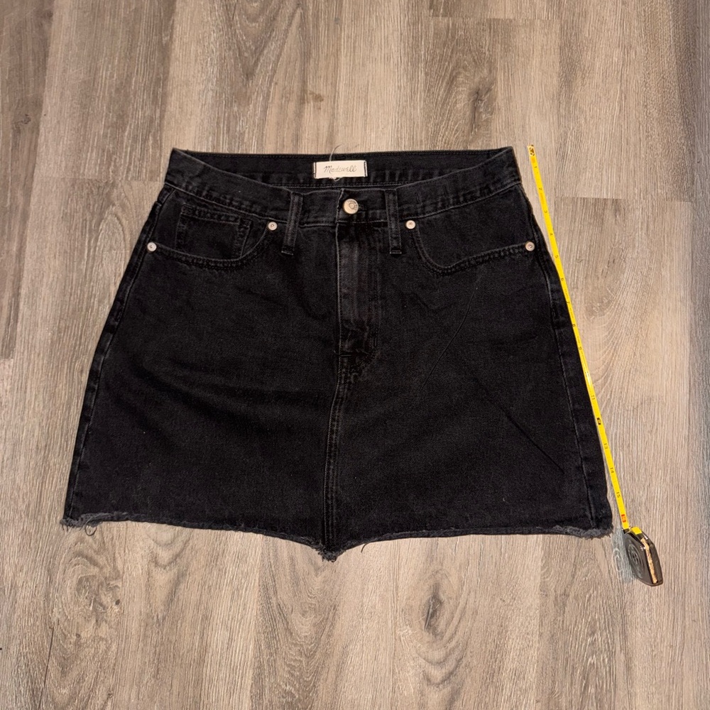 Madewell McCarren Rigid Denim A-line mini skirt with Raw Edge